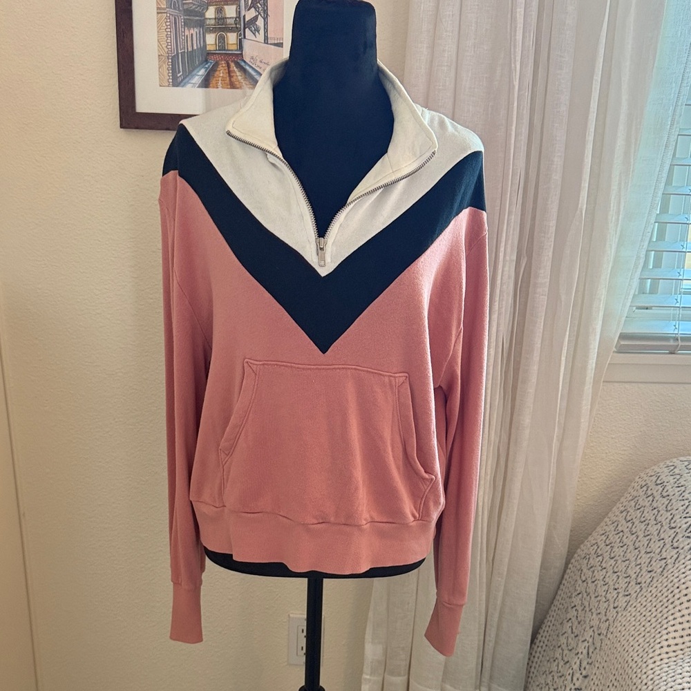 WILDFOX Colorblock Quarter-Zip Pullover